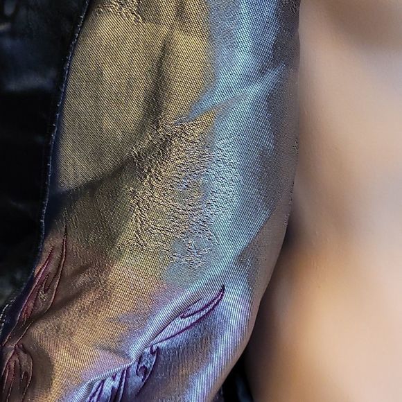 90s y2k large men's satin dragon and flame shirt - Picture 3 of 3